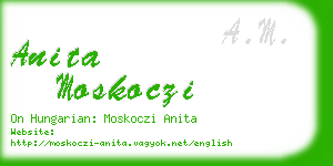 anita moskoczi business card